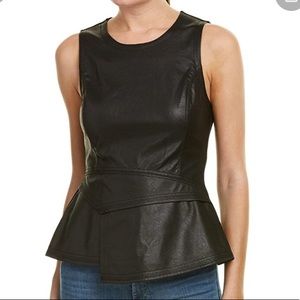 Bcbgmaxazria Tori leather peplum top